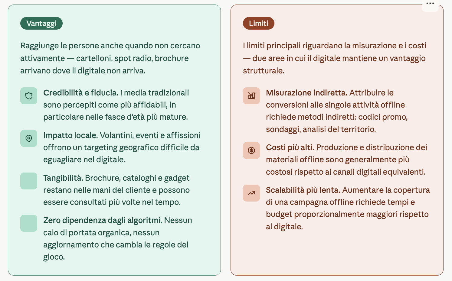 vantaggi e limiti del marketing offline